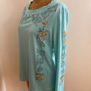 Embroidered knit shirt